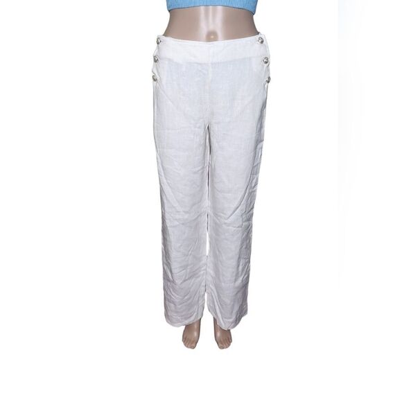 L'AGENCE Pants - NWT L'agence Dee women's high rise linen wide leg sailor preppy casual pants 25